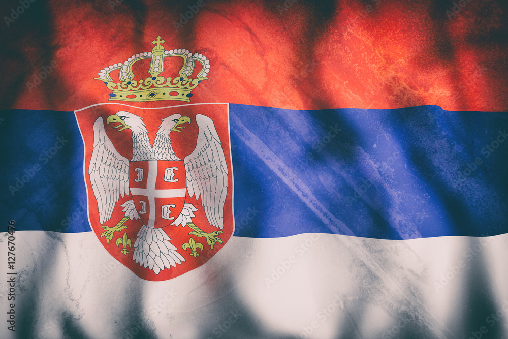 3d rendering of a Republic of Serbia flag