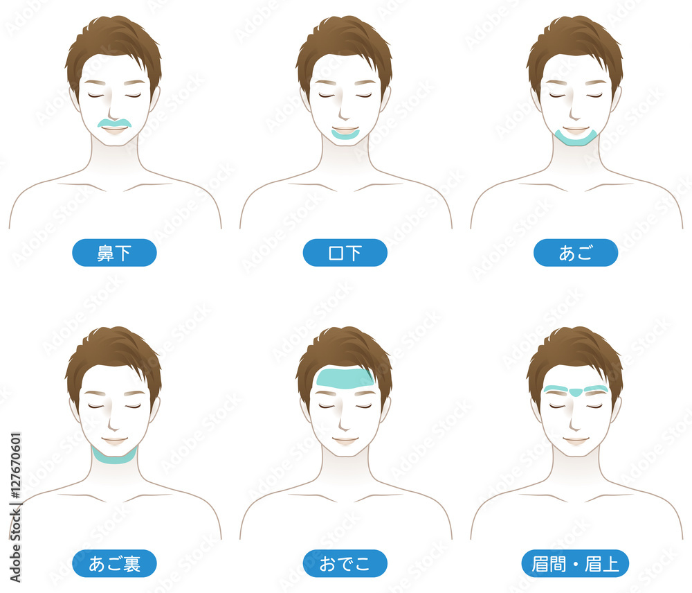 メンズエステ 男性 顔 脱毛箇所 Stock Illustration Adobe Stock