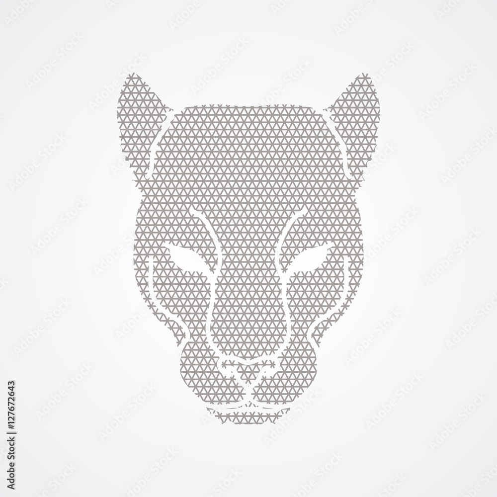 Black Panther Head designed using geometric pattern graphic vector. Black Panther Head designed using geometric pattern graphic vector.