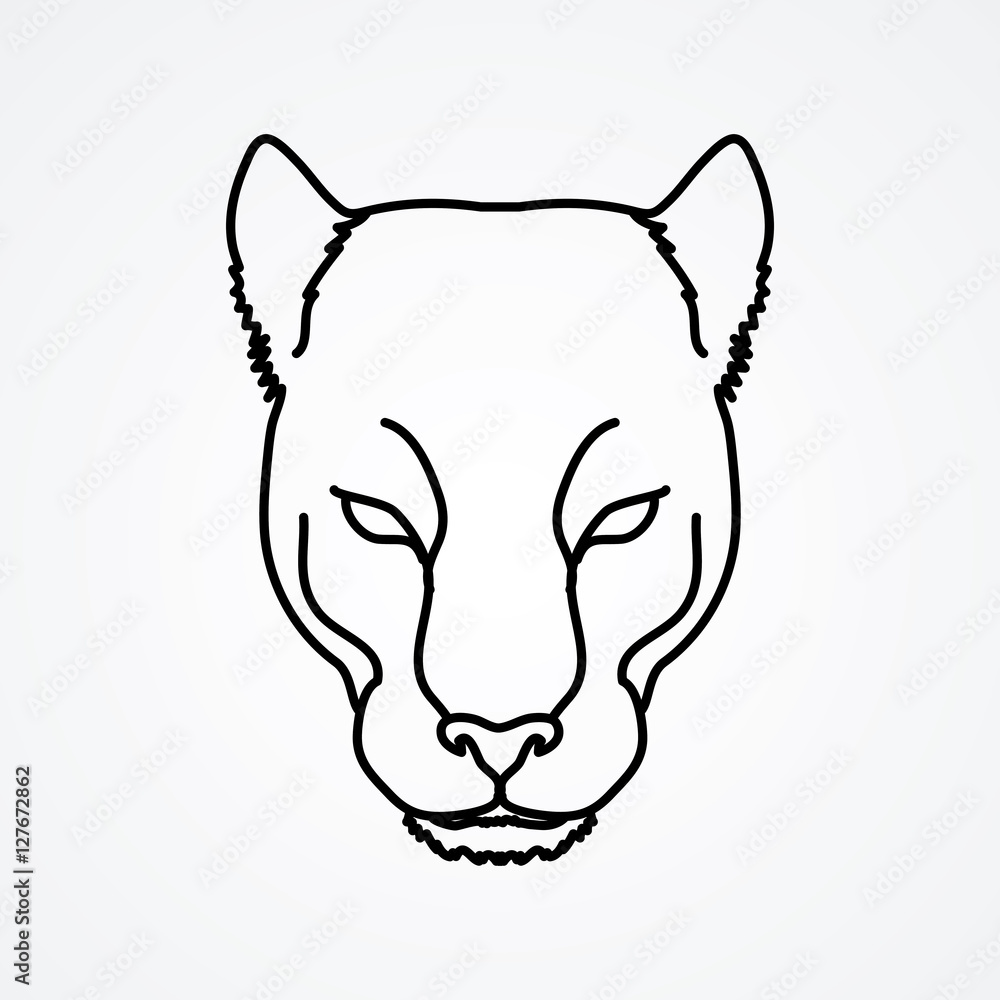 Black Panther Head outline graphic vector. Black Panther Head outline graphic vector.