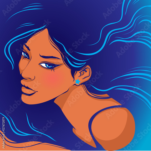 Marine style tanned girl