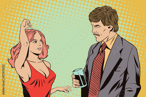 Man watching the dancing girl.