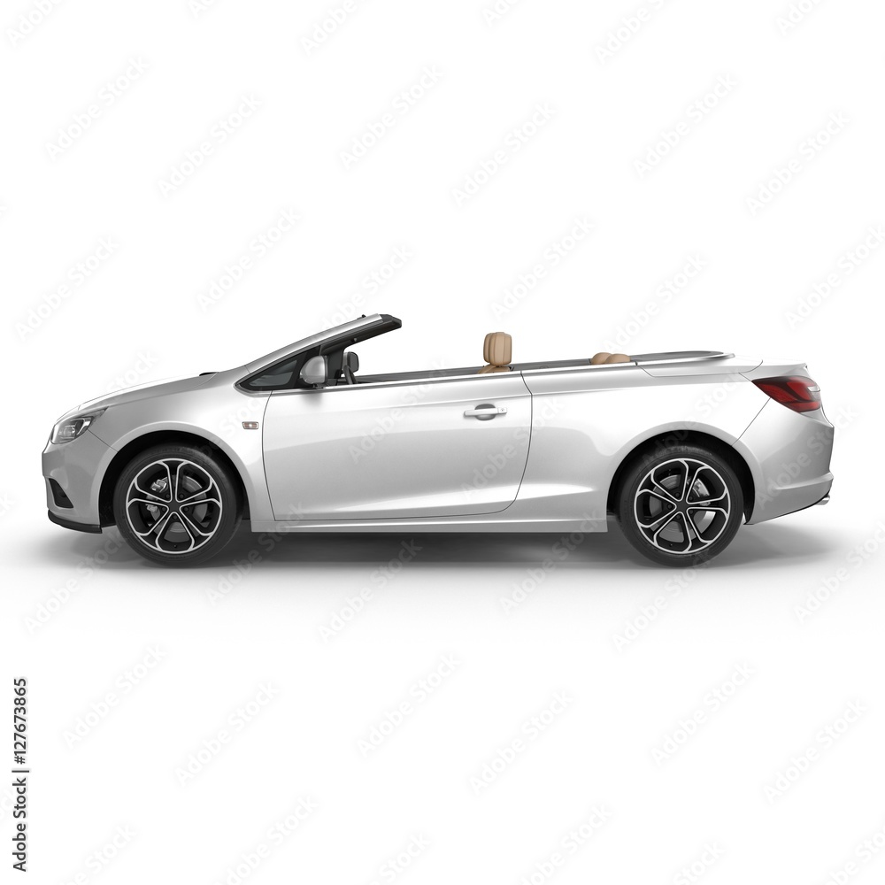 cabriolet isolated on white. 3D illustration