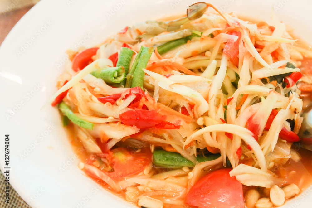 papaya salad or somtum local food of Thailand papaya salad or somtum local food of Thailand