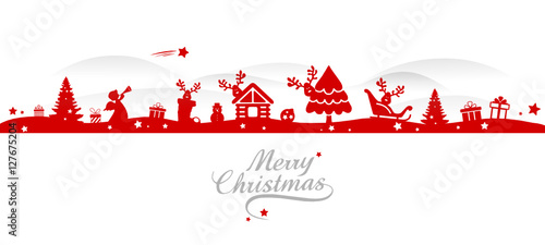 Weihnachtslandschaft mit Elchen