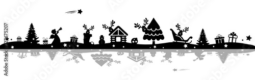 Weihnachtslandschaft mit Elchen
