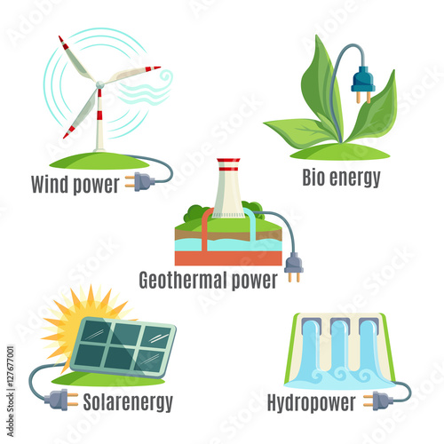 Alternative Eenergy Source Set Vector Illustration