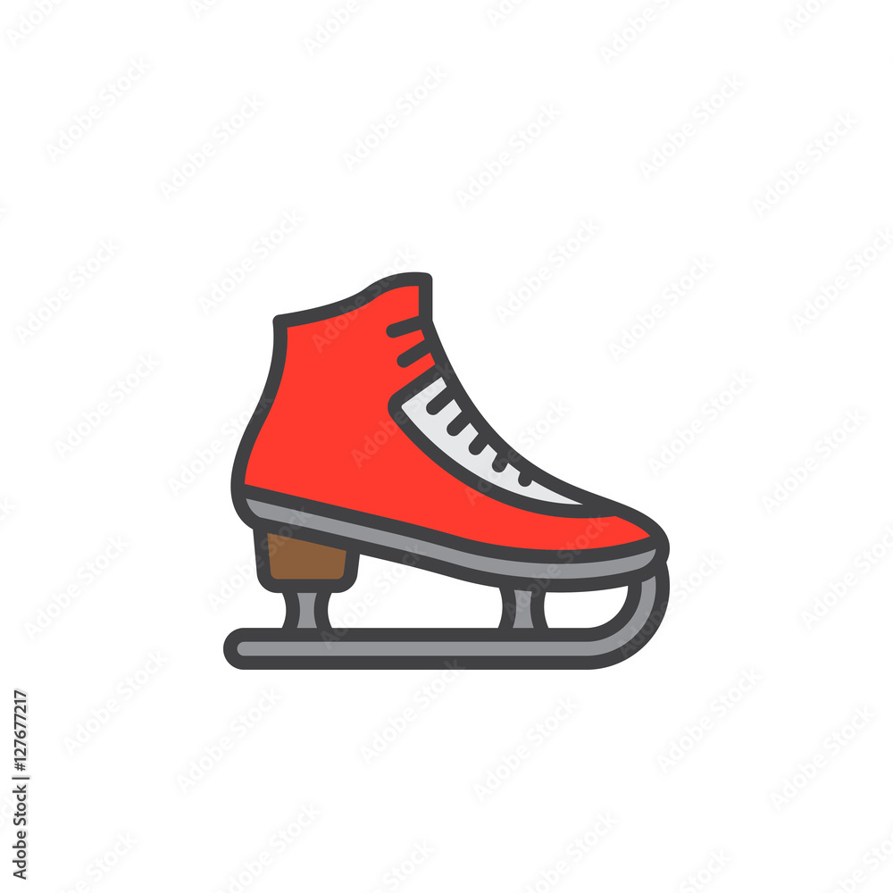 Figure skating symbol. ice skate line icon, filled outline vector sign,  linear colorful pictogram isolated on white. logo illustration Stock Vector  | Adobe Stock