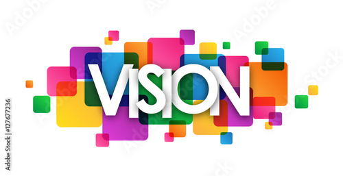 VISION overlapping vector letters icon