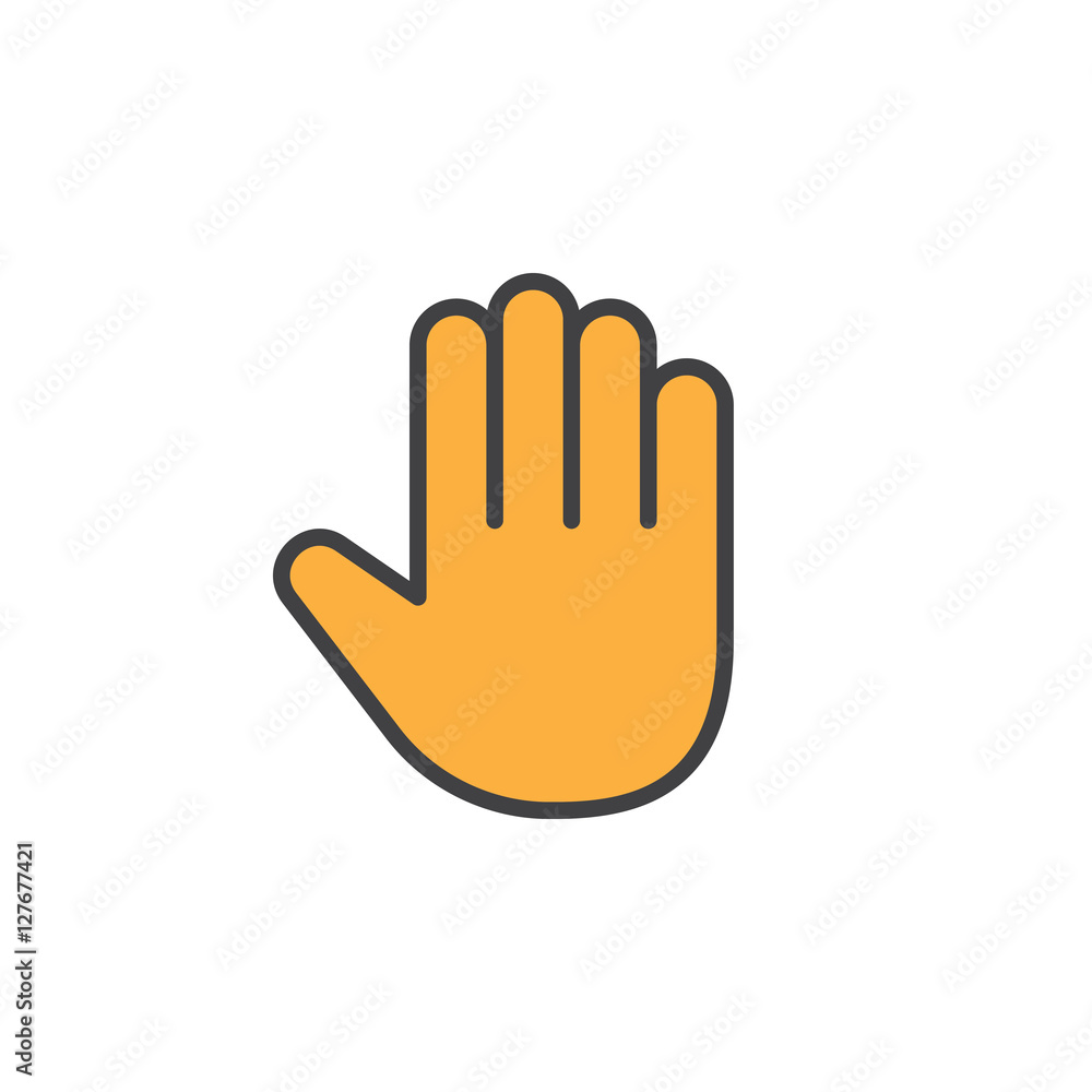 Palm, Hand line icon, filled outline vector sign, linear colorful pictogram isolated on white. logo illustration Palm, Hand line icon, filled outline vector sign, linear colorful pictogram isolated on white. logo illustration