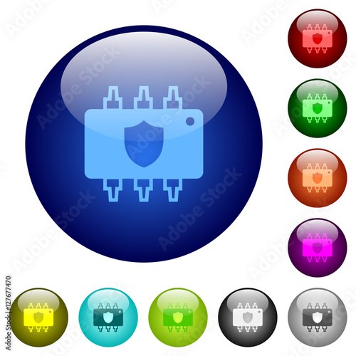 Hardware protection color glass buttons