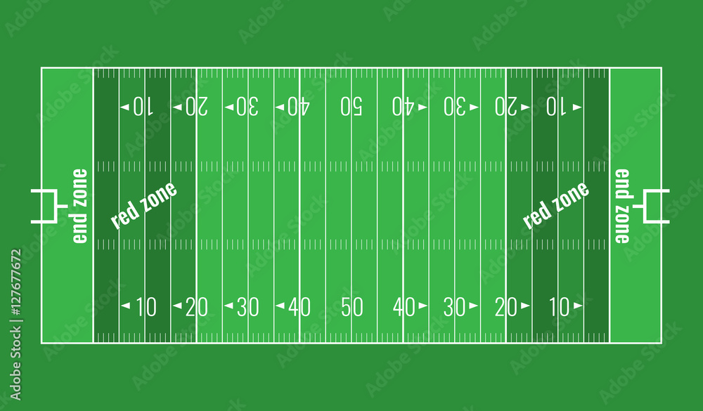Fototapeta Vector Grass Textured American Football Field.