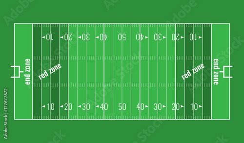 Vector Grass Textured American Football Field.