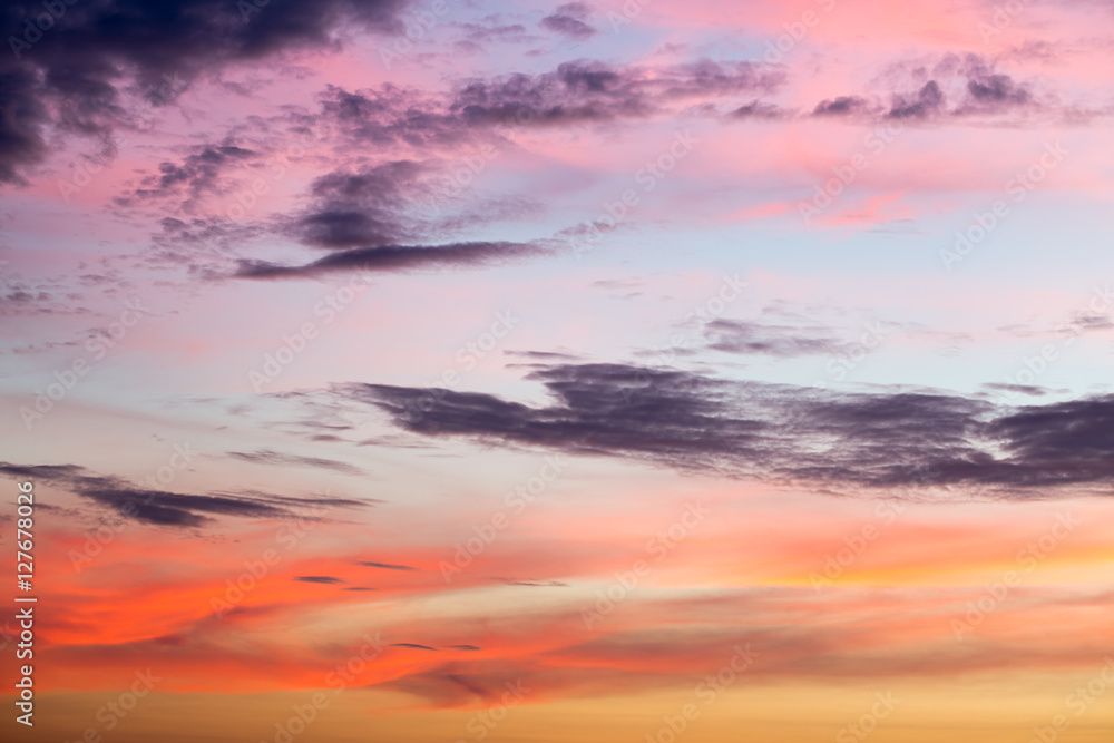 Beautiful sky with clouds,Sky with colorful clouds at sunset