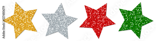 4 Stars Sparkling Gold/Silver/Red/Green