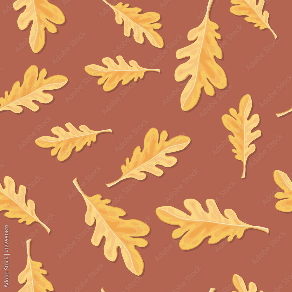 Oak Leaves Seamless Pattern Vector Illustration Oak Leaves Seamless Pattern Vector Illustration