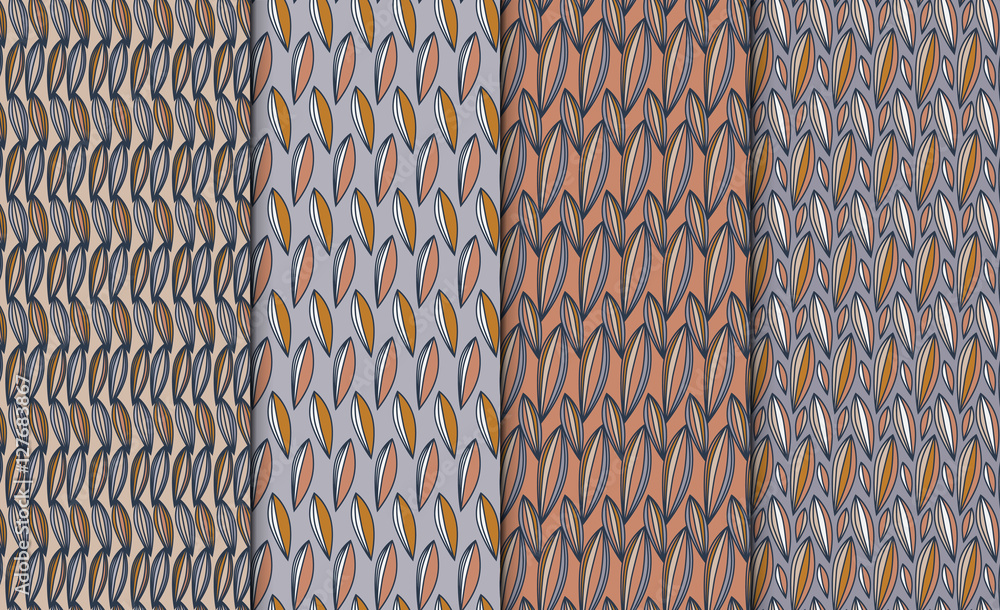 Collection of simple geometric pattern textures. Set of 4 backgrounds. Seamless repeating retro style texture set. Collection of simple geometric pattern textures. Set of 4 backgrounds. Seamless repeating retro style texture set.