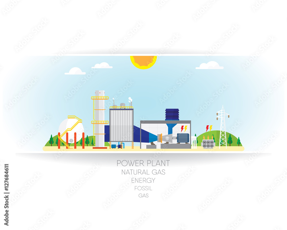 gas energy on white paper background