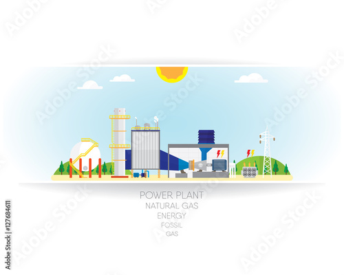 gas energy on white paper background