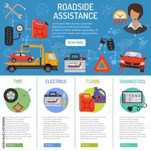 Car Service and Roadside Assistance Infographics