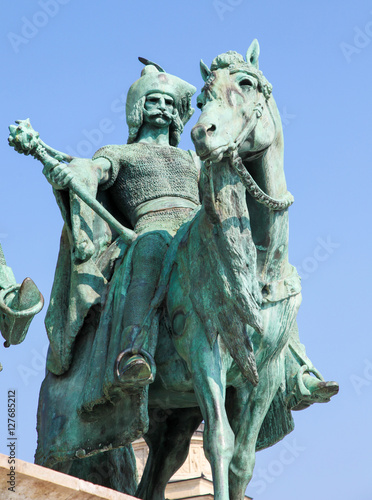 Statue of a Magyar Chieftain in Budapest, Hungary