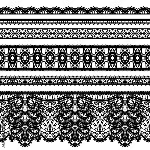 Realistic lace borders on white