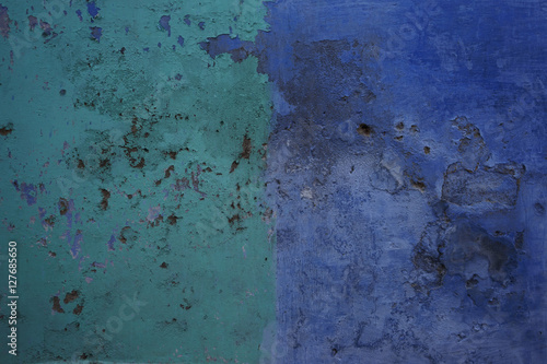 Murs indiens, bleu et vert couleur pure, pigments