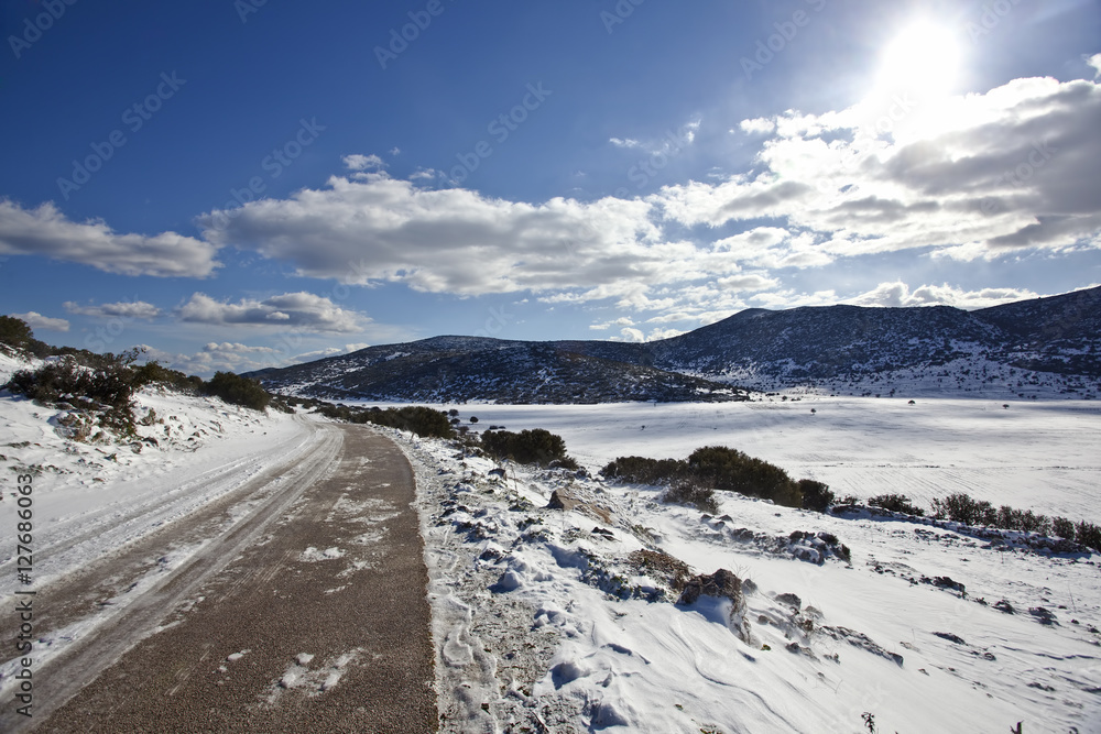 Road Through Snowy Mountains