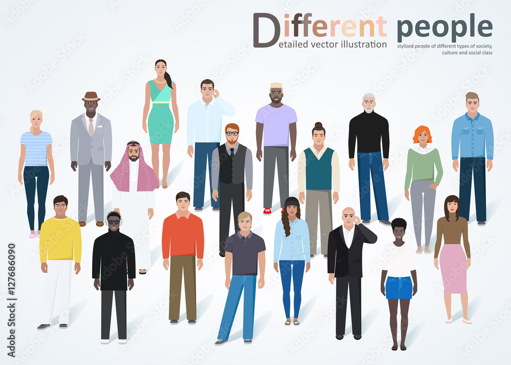 Set of various modern people vector illustration