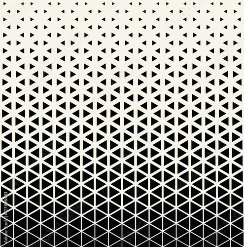 Abstract geometric black and white graphic design print halftone triangle pat...