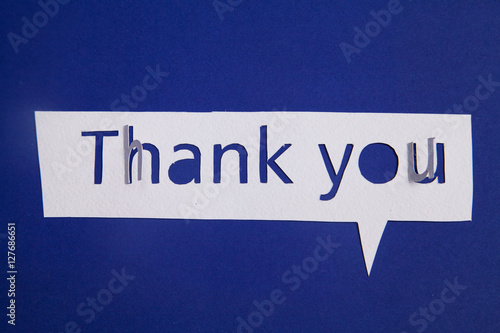 Thank you cut out from paper photo