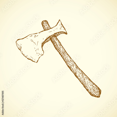 Arrowheads. Vector in engraving style