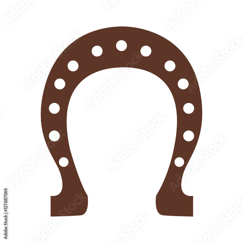 silhouette color brown horseshoe closeup vector illustration