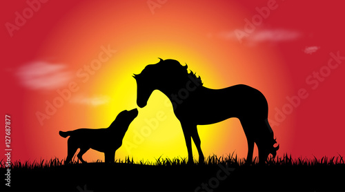 Vector silhouette of animal.