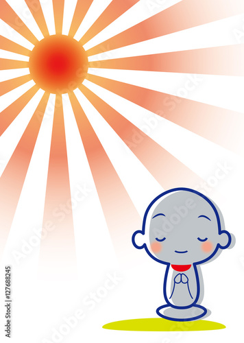 初日の出　お地蔵さま