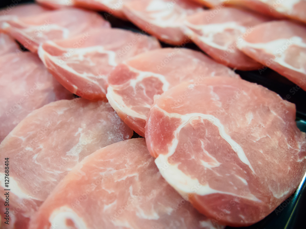 Raw sliced pork Raw sliced pork