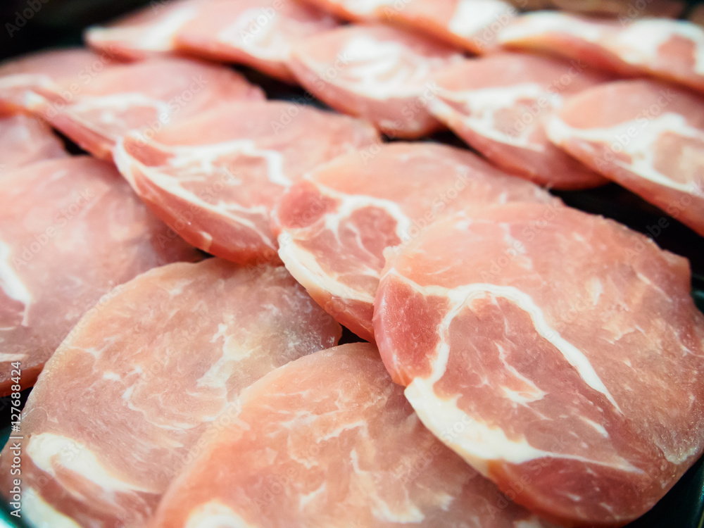 Raw sliced pork Raw sliced pork