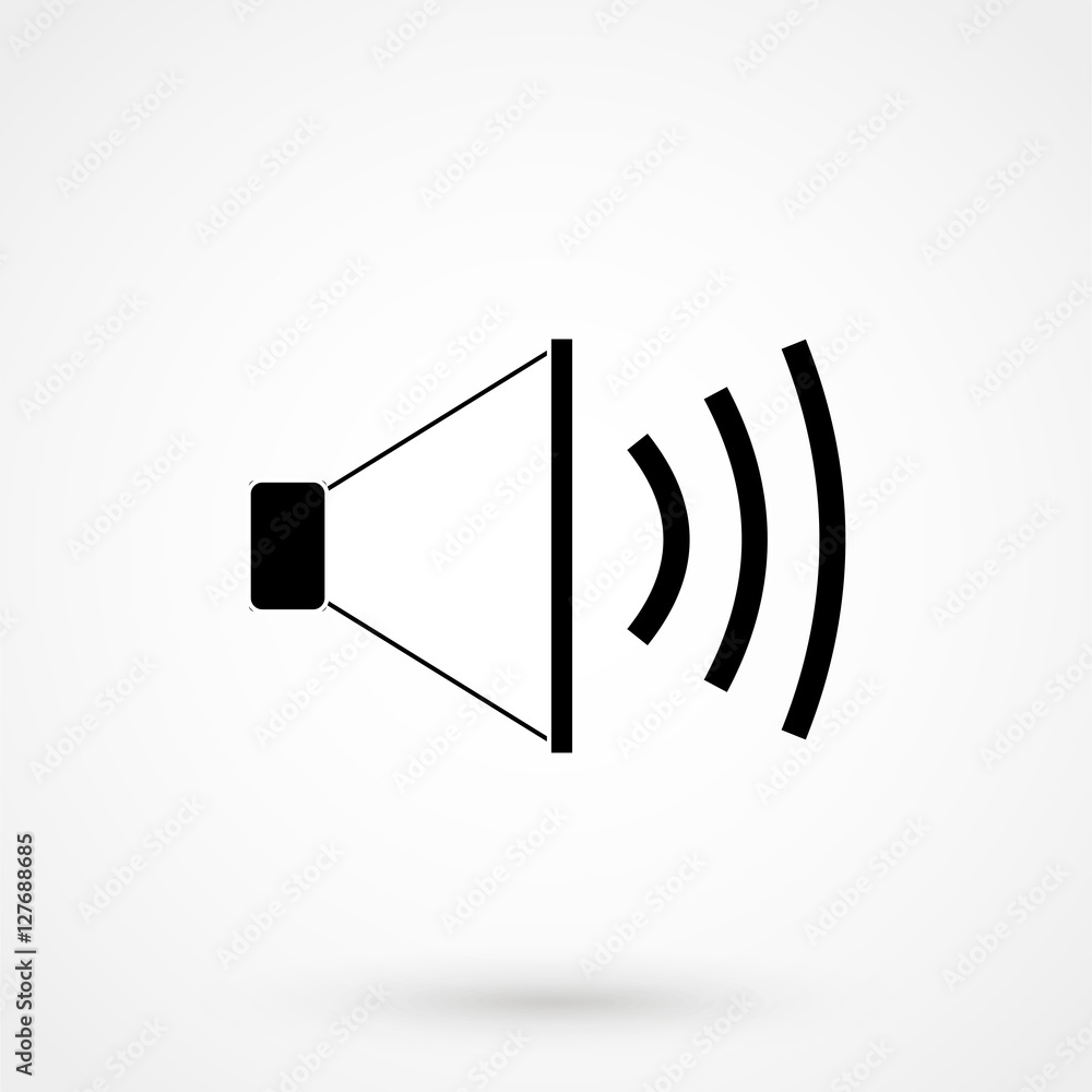 Audio Speaker Volume Icon black.Vector illustration