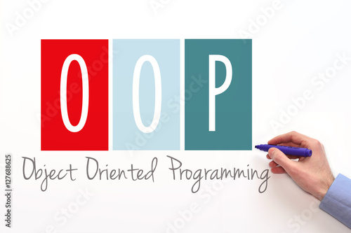 Obraz na plátne OOP. Object oriented programming sign on white background