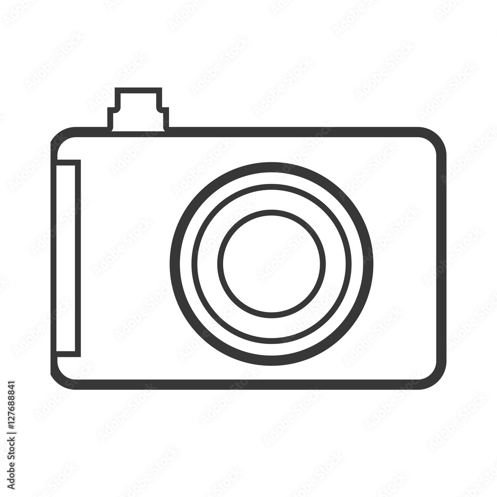 monochrome contour analog camera closeup vector illustration monochrome contour analog camera closeup vector illustration