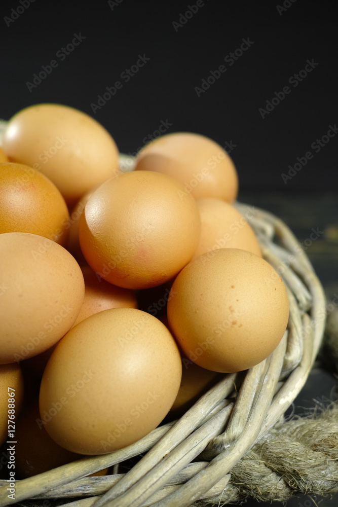 Organic brown chicken eggs from free-range farm Organic brown chicken eggs from free-range farm