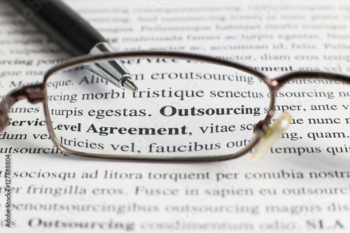 Outsourcing and SLA service concept