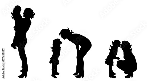 Vector silhouette of family.
