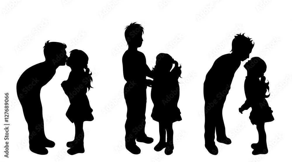 Vector silhouette of friends.