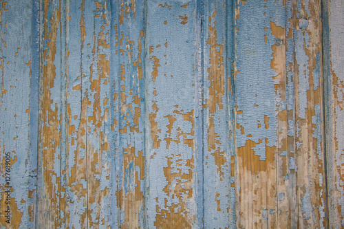 Image Of Brown And Blue Old Wooden Texture