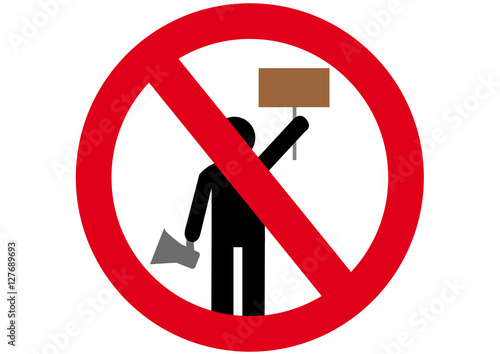 Schild Streiken verboten