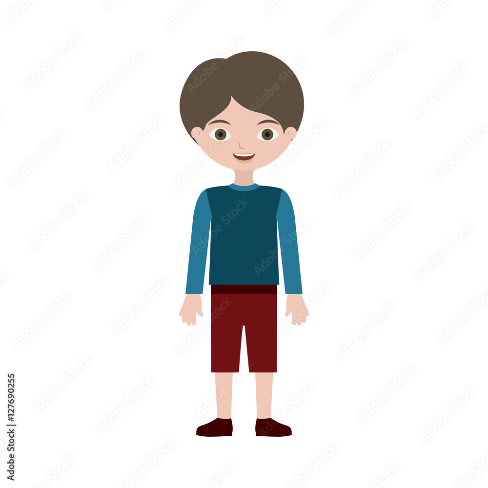 child standing with t-shirt pants and shoes, vector illustration child standing with t-shirt pants and shoes, vector illustration