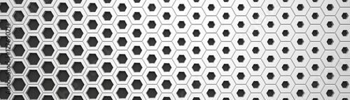 White wide hexagon background