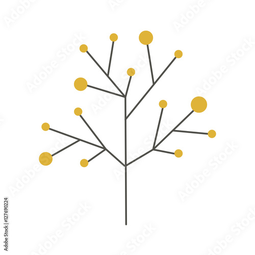 ramifications tree with stem and branches, vector illustration
