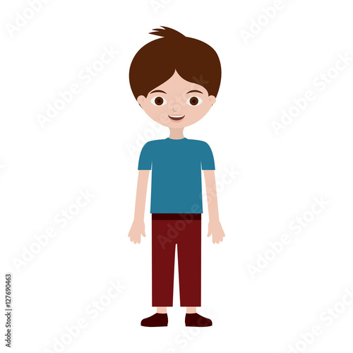young boy with informal suit vector illustration
